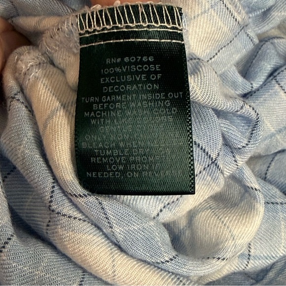 Lauren Ralph Lauren Blue Plaid Shirt Dress Tunic Button Down Roll Sleeve L - Picture 10 of 11